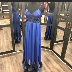 rare free people forget me not blue maxi size 8